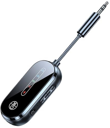 Trasmettitore audio radio – Adattatore per auto display digitale, ricevitore 2 in 1 con da 3,5 mm | Dispositivo audio plug-in compatto per computer, telefoni cellulari, aerei, camion