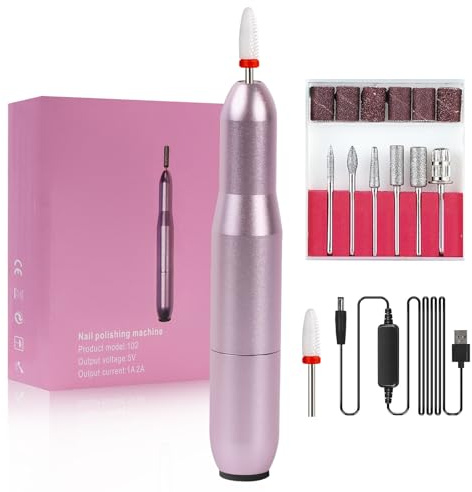 Nagelfräser, Profi Maniküre und Pediküre Set, 20000 U/Min Elektrische Nagelfeile mit Verstellbarer Geschwindigkeit Fräser für Gelnägel und Acrylnägel, Nagelformen, Entfernen von Hornhaut, Nail Drill