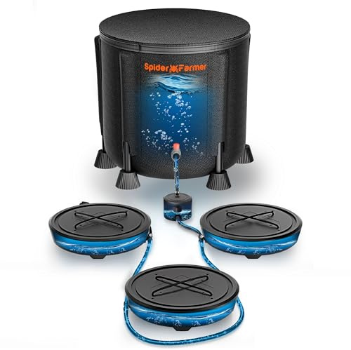 Spider Farmer 3er-Set Selbstbewässerungssystem, Schwerkraftbetriebenes Automatisches Bewässerungssystem ohne Strom, mit 50L Wasserreservoir, Stofftopf-Basis mit Dochtbewässerung für Indoor Growzelt