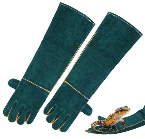 KOXXIAMOQ 1 Pair Animal Handling Gloves, 60 cm/23.6 inch Bite Proof Pet GlovesScratch Resistant Anti-Bite Gloves for Bathing Handling Grooming for Dogs Cats Birds Bite Protection Glovesset