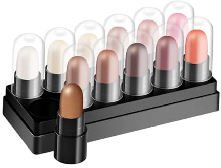 Crayon à Paupières 12 Pièces en Plastique, Couleur Intense | Texture Estompable, Format Stylo Pratique, Boîte de 12 Unités pour Maquillage Quotidien