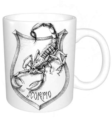 AELKSP Tazzine caffe,tazze divertenti,tazze colazione,tazze da the,tazza colazione,regalo uomo,regali divertenti,Scorpione araldica segno zodiacale scorpione,11oz/330ml