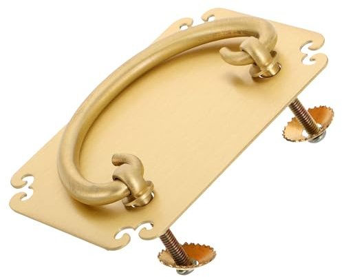 Beavorty Poignée de Tiroir en Cuivre Antique Vintage, 90x60 Mm, Double Perçage, Poignée de Meuble Chinoise Décorative, Quincaillerie Rustique pour Commode et Armoire, Accessoire Mobilier