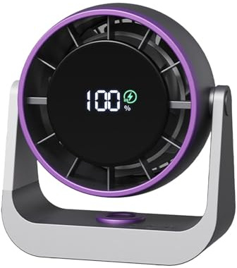 Desktop Fan | LED Battery Powered Cooling Gadgets - Portable Desktop Fan for Wall - for Office Home Bedroom Bathroom Outdoor Travel Camping Hiking Beach Summer