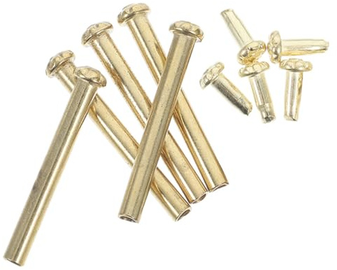 MERRYHAPY Pasadores para Abanicos, Remaches del Eje del Ventilador Plegable, Kit de Reparación de 5 Piezas en Hierro Dorado para Montaje y Bricolaje
