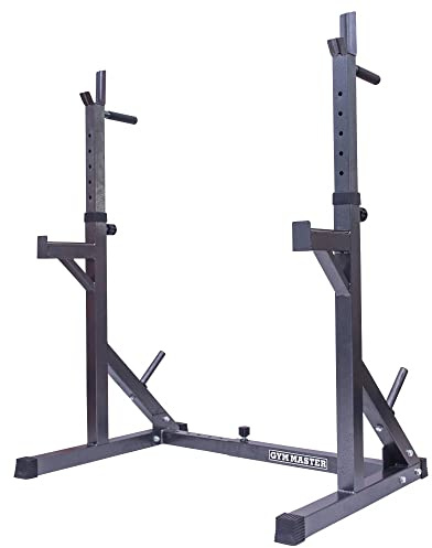 GYM MASTER Adjustable Squat and Bench Press Rack Stand with Spotters and Dip Bars