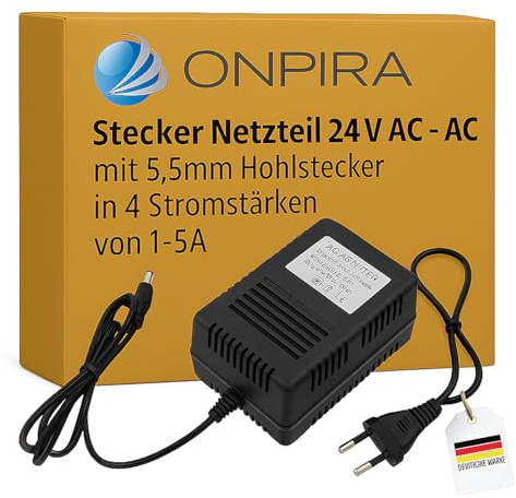 AC - AC 24V Steckernetzteil 5,5mm Hohlstecker Wechselspannung Netzteil Trafo (Ampere: 2A)