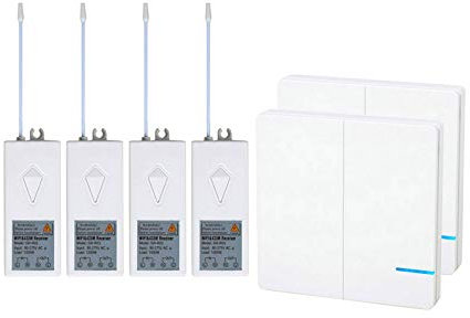 NineLeaf Smart WIFI interrupteur mural Switch téléphone télécommande Lampes et appareils compatibles avec Alexa, Google Home fonction de synchronisation 2x 2 voies Interrupteur sans fil 4x récepteur