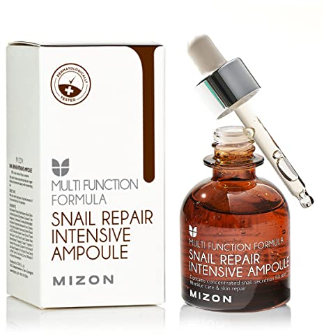 [MIZON] SNAIL REPAIR INTENSIVE AMPOULE (30ml) Soin coréen - Sérum réparateur à l'extrait de mucine d'escargot 80% - Soin anti-âge intensif - Hydratation, Éclat et Rajeunissement