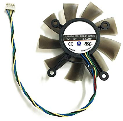 Yintiod GPU Ventola di raffreddamento per scheda grafica, 75 mm fd8015u12s dc12v 0,5 amp 4pin per GTX 560 gtx550ti hd7850