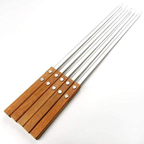 YAYY 20in 50 cm brochettes de Barbecue pour shish Kebab en Acier Inoxydable barbecues grilles brochette bâtons Aiguille Turc Grand Long Manche Outils(Upgrade)