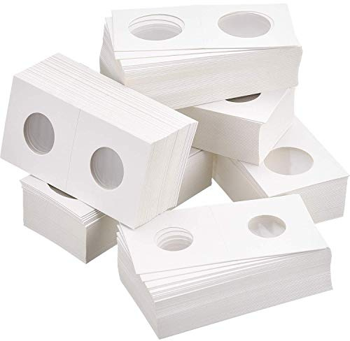 DEZHI 300 Piezas de Soporte de Moneda de Cartón Surtido de Flip Mega, 2 por 2 Pulgadas Funda de Moneda de Cartulina de Flip para Materiales de Colección de Monedas (6 Tama&n
