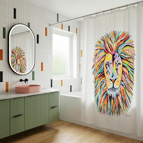 Croydex Steven Brown Lewis McZoo Cortina de Ducha, Multicolor, 1800 x 1800 cm