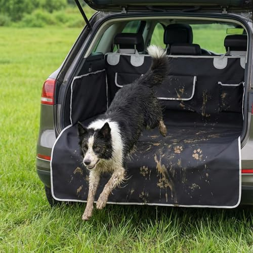 bytaoqipet SUV Cargo Liner for Dogs, Waterproof Pet Cargo Cover Dog Seat Mat for SUVs Sedans Vans with Bumper Flap Protector