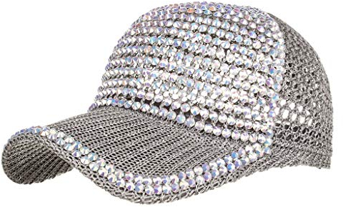 Baseballmütze Damen Mädchen Denim Blumen Diamant Baseball Cap Damen Mütze Jeans Kappe Basecap mit Glitzer