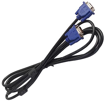 OSALADI Cable Vga Macho a Macho 3 Metros con Núcleo De Ferrita para Computadora y Monitor, Resistencia emi y Rfi, Conector Plateado, Cable Negro para Uso En Pc, HDTV y Proyector