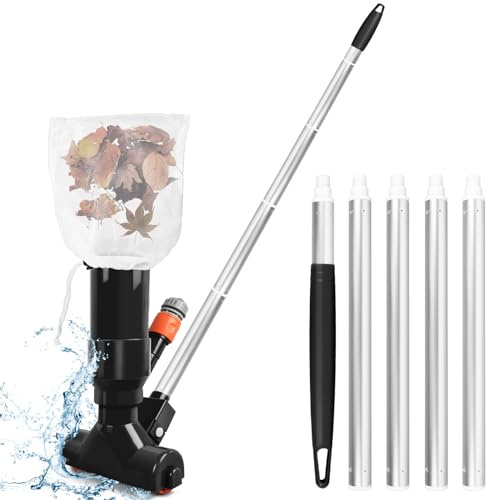 Aspirateur Piscine Hors Sol, Aspirateur de Piscine Manuel, Kit de Nettoyage Piscine avec Perche Télescopique Sac à Feuilles, Nettoyeur de Piscine, Kit d'entretien pour Piscines, Bassins, Fontaine