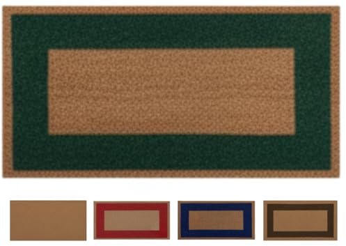 SERDECO DECORACION. Zerbino in cocco naturale. Premium con bordo antiscivolo per interni ed esterni. (Verde, 45 x 80 cm. 17 mm)
