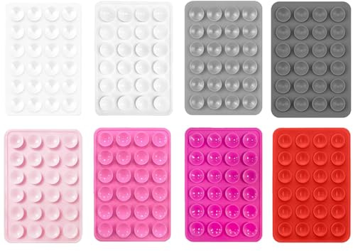 PRVCFZ 8 PCS Silicone Suction Phone Case Mount, Non Slip Suction Phone Holder, Hands-Free Phone Accessories Holder for Selfies and Videos, Silicon Adhesive Sticky Phone Grip for Cell Phone