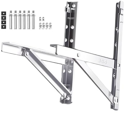 Fenteer Soportes de Aire Acondicionado Instalar Soportes Acero Inoxidable Aire Acondicionado Estable Bastidores Exteriores Accesorios para Oficina Al Aire Lib, 46cmx46cm
