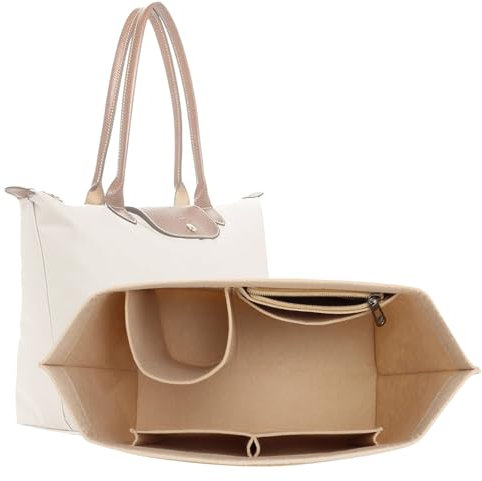 LILELIG Tasche Damen Organizer für Longchamp,L Organizer,Bag Organizer,Taschenorganizer L aus Filz,mit Multifunktionalen Taschen Großes Fassungsvermögen(Aprikose)