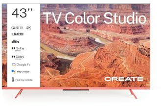 CREATE / TV Color Studio/Televisor Smart TV QLED 4K 43 Terracota/Pantalla antirreflejos, Acabado Mate, Control por Voz, Sensor de iluminación, Dolby Atmos, Low Blue Light & Flicker Free, HDMI TM