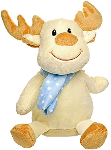 alles-meine.de GmbH XL - singender - Elch/Rentier - Let It Snow! - Plüschtier mit Sound - 39 cm - aus Stoff/Plüsch - Weihnachtsmann/Hirsch - Tier