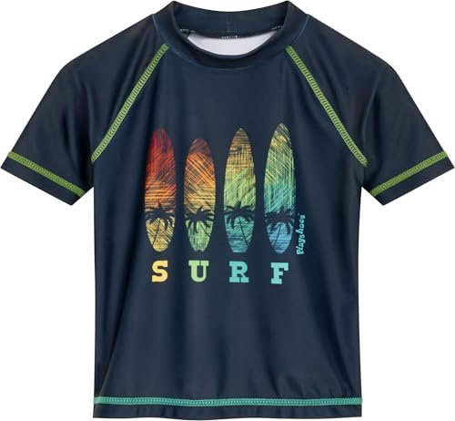 Playshoes Maglietta da Bagno Unisex per Bambini, Manica Corta Surf, 122-128