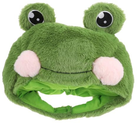 GALPADA Plüsch Frosch Kopfbedeckung Für Kostümpartys Lustige Tiermütze Für Fotoshootings Und Bühnenaufführungen Flauschige Accessoires Für Erwachsene