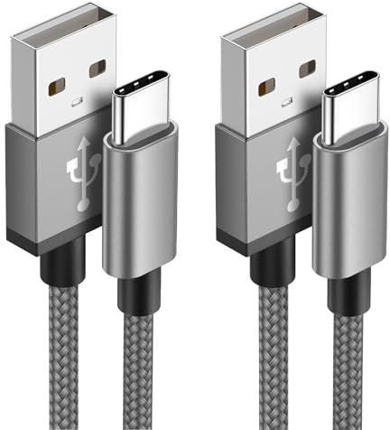 USB C Kabel 3M [2 Stück] Ladekabel Usb C 3.1A Typ C Schnellladekabel Nylon USB A auf USB C Ladekabel für Samsung Galaxy S24 S23 S22 S21 S20 Note 10, A53 A52 A33 iPhone 16 15 Pro Max