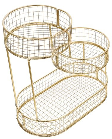 ULTECHNOVO 3livello Cestino Per Frutta e in Rete Rotonda Ciotola Per Cesta Frutta Organizer Per Piano Della Cucina Portacesto Cesta Per e Per Cucina