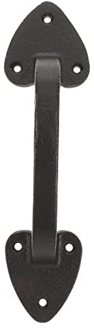 DIYEAH Maniglia Pratico Porta Ghisa Resistente Nera da in Garage allo Sbiadimento Design Semplice Scorrevoli e Cancelli in Materiale Legnoso Solido per Porte