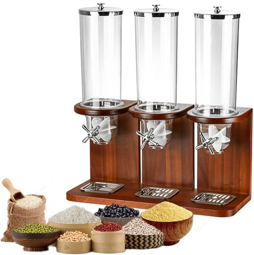 Dispensador de alimentos secos para cereales, dulces, nueces, granos, arroz, solución de almacenamiento de encimera para un fácil acceso y organización