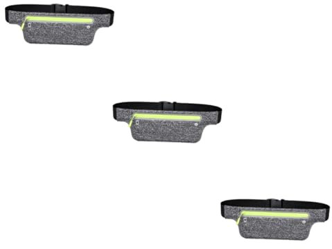TOYANDONA 3 Piezas Corriendo Bolsa de teléfono Exterior Bolsa de Gadgets Gimnasia riñonera Impermeable riñonera Running de Almacenamiento portátil cangurera Licra de Nailon. Gris