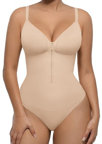 FeelinGirl Shapewear for Women Tummy Control Seamless Zip Front Bodysuits | Shapewear Tummy Control, High-elasticity Fabric, Soft, Body Shaping, Including The Lower Abdomen, Smooth Silhouette