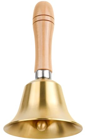 Campanelli a Mano in Metallo Campanello Chiaro e Forte Campanelli di Allarme con Manico in Legno, Campana a Mano In Metallo Campana Con Maniglia per Eventi di Nozze, Decorazione Natalizia