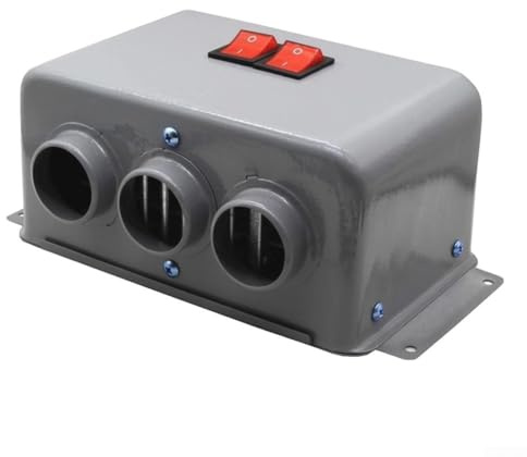 UrbanHui 12V Vehicle Heater 800W Quick Heat Three Hole Low Noise Metal Construction for Cold Weather Travel and Windscreen Defrost in Cars