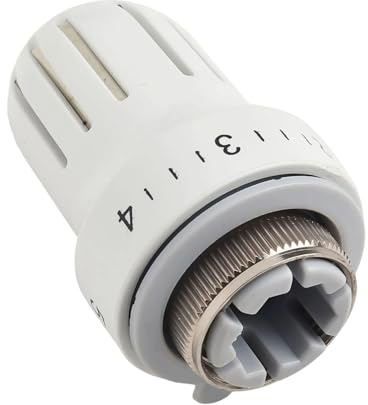 Termostato de Control blanco for calentador de cabeza termostático de radiador, accesorios de válvula de calefacción con conexiones roscadas M30x1.5, 1 ud.