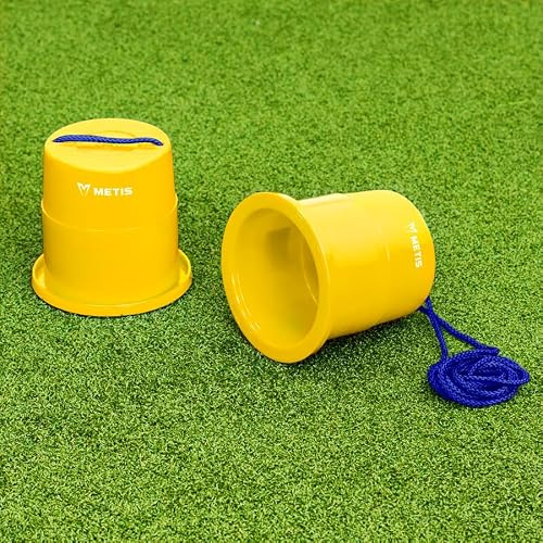 METIS Kids Bucket Stelzen mit verstellbaren Kordeln, Paar, Gelb