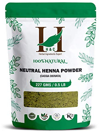 H&C Neutral Henna Powder/Colorless Henna/Cassia Powder (Cassia Obovata) - 227G (1/2 Lb) | For Conditioning Your Hair Without Coloring.