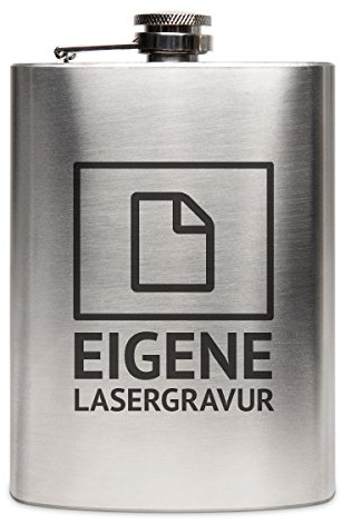 Flachmann Edelstahl 237 ml 8 oz individuelle Gravur Geschenk - Eigene Gravurdatei hochladen
