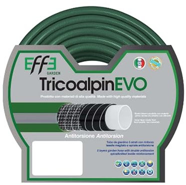 Tubo da Giardino antitorsione professionale 3/4 pollici, mt 25, 5 strati, per Irrigazione, Made in Italy