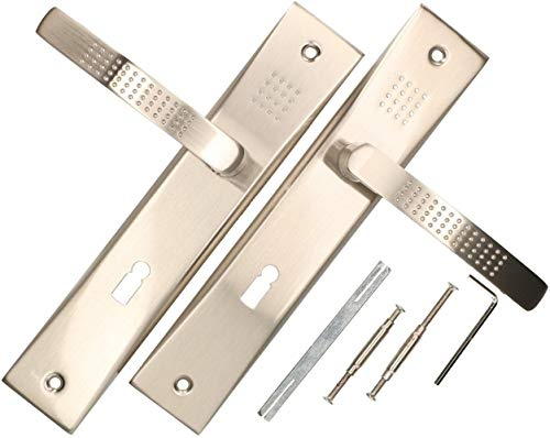 KOTARBAU Türdrücker 90 mm BB Türgriff Satin Türbeschlag Türklinke Drückergarnitur Langschild Türdrückergarnitur Innentür Außentür Handgriff Torbeschlag