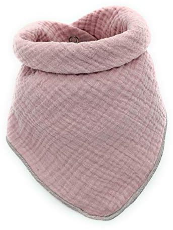 LA LUNA Pañuelo Bebé de Algodón Niñas y Niños, 0-6 Años Creciendo Contigo Bufanda Triangular de Muselina Solo Color con Broche de Presión: Suave Absorbente Lavable - Equipamiento Inicial
