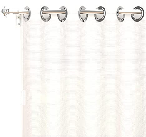 Soleil d'ocre Visillo con Ojales Alix, Blanco, 140 x 180 cm