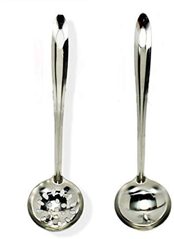 Besch cucharones de cocina de acero inoxidable para servir set de 2 piezas (cucharón y espumadera)