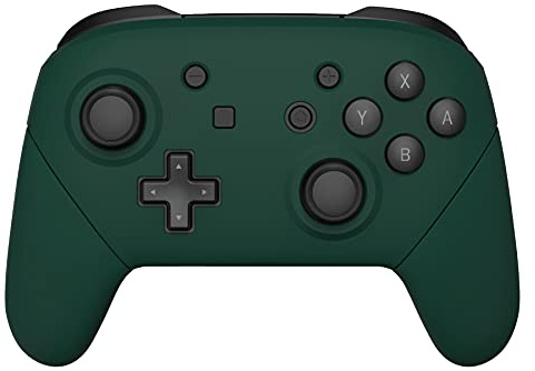 eXtremeRate Griff Hülle Set für Switch Pro Controller, Matt DIY-Ersatz Front Case/Rücken Gehäuse&Handgriff Grips Shell Zubehör für Nintendo Switch Pro Controller-Waldgrün