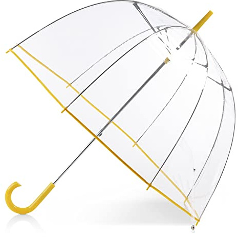 Totes Adults and Kids Clear Bubble Umbrella with Dome Canopy, Lightweight Design, Wind and Rain Protection