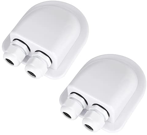 Kabelgenomföring för Kabel,Vegena 2 Stycken Husbil Dubbelkabel ABS,Vattentät Kabelgenomföring för Husbil, husvagn, Båt, Sat-System Och Luftkonditionering,för Kabelytterdiameter 3–12 mm(Vit)