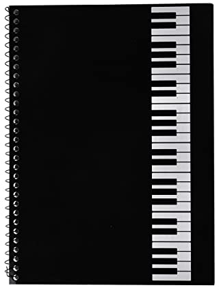 Cahier de Musique Partitions Vierges Papier Manuscrit Cahier De Musique Piano Carnet de Partitions à Reliure Spirale Portées de Notation Musicale pour Auteurs de Chansons 50 Feuilles/100 Pages, Noir